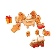 Dollhouse Christmas Decorations Resin Gingerbread Man Ornaments Miniverse Christmas Mini Gingerbread House Accessories Kits Mini Christmas Figures for Miniature Scene Model DIY Holiday Party Favors
